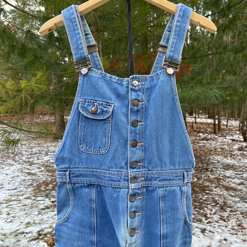 Vintage Blue Women Jeans Overalls